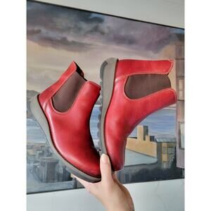Fly London Chelsea Ankle Boots SALV RED Sz 40